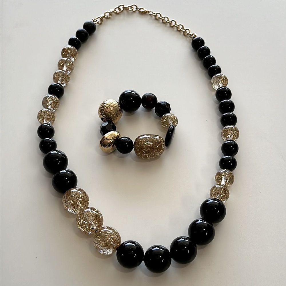 Round Long Necklace and Bracelet Set